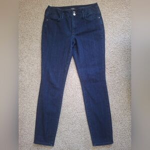 NYDJ Ami Double Button Skinny Jeans Size 8 Highway Wash Slimming Lifting